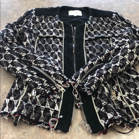 IRO Kamber Suede-Trimmed Jacket FR 40 - Picture 6 of 8